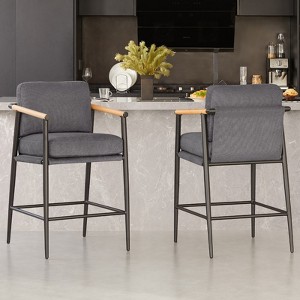 Spruce&Spring Modern Counter Stools  with Metal & Wood - 1 of 4