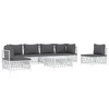 vidaXL Garden Lounge Set White with Dark Grey Cushions - 3 of 4
