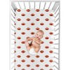 Sweet Jojo Designs Boy Baby Fitted Crib Sheet Football Brown and White - 4 of 4