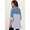 Pinkblush Blue Colorblock Stripe Oversized Maternity Button Down - 4 of 4