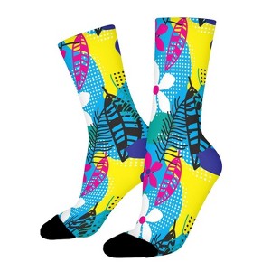 Blue Garden Women Printed Crew Socks Funny Funky Socks Soft Polyester Novelty Gifts for Artists Men - 1 of 1