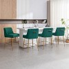 SEYNAR Modern Velvet 37'' H Metal Leg Counter or Bar Stools Set of 4 - 2 of 4