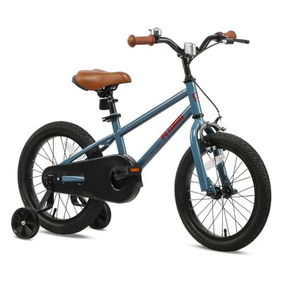 Petimini BP1001YD-1 16 Inch BMX Style Kids Bike with Removable Training Wheels and Rear Coaster Brakes for Kids 4-7 Years Old, Gray