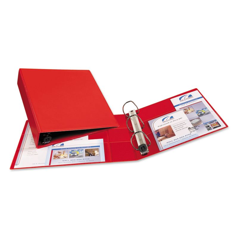 Avery Heavy-Duty Binder with One Touch EZD Rings 11 x 8 1/2 2" Capacity Red 79582, 4 of 8