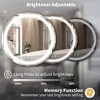 Round LED light Bathroom Mirror Aluminum Alloy Bathroom Mirror Tempered Glass Bathroom Mirror Wall Mounted Bathroom Mirror 24*24 inches - 2 of 4