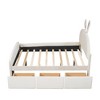 Whisen Velvet Platform Bed with Rabbit-Shaped Headboard, Drawers and Storage Pocket - 4 of 4