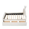 Whisen Velvet Platform Bed with Rabbit-Shaped Headboard, Drawers and Storage Pocket - image 4 of 4