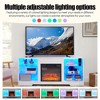 Angel Sar LED Light Fireplace TV Stand with 3 Levels Flame Adjustment, Entertainment Center with Storage Cabinets and Power Outlets - 4 of 4