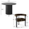 5-Piece Round Dining Table Set, Modern Pedestal Table and Upholstered Fabric Dining Chairs with Metal Legs, Kitchen Dining Set for 4-Maison Boucle - 3 of 4