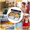 Costway 3400W Electric Countertop Deep Fryer Dual Tank Home Steel - 3 of 4