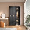 Munora - 72" 3-Door Metal Locker Storage Cabinet - Lockable for Office/School/Gym - Black - 2 of 4