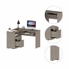 Vynxaria L-Shaped Corner Desk Computer Desks 2 Drawers Shelf CPU Storage Ideal for Home Offices Small Spaces - 3 of 4