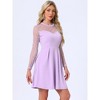 Allegra K Women's Heart Mesh Sheer Long Sleeve Gothic Cocktail Skater Party Dress - 2 of 4