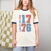 Simply Sage Market Women's Land Of The Free Retro Stars Short Sleeve Ringer Tee - 2 of 4