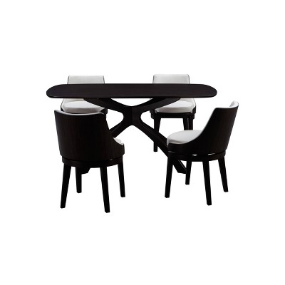 Orleans 5-Piece Black and Cream Wood Dining Set