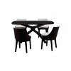 5pc Orleans Low Back Chair Dining Set Cream/Black - Boraam: Mid-Century Modern, Rubberwood Frame, Foam Upholstery - 4 of 4