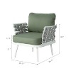 Christopher Knight Home Barbara Modern Outdoor Metal and Rope Upholstered Club Chairs (Set of 2) - 3 of 4