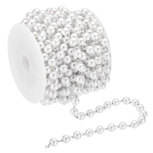 Unique Bargains Faux Pearl Beading Chain with Spool for DIY Necklace Bracelet - 1 of 4