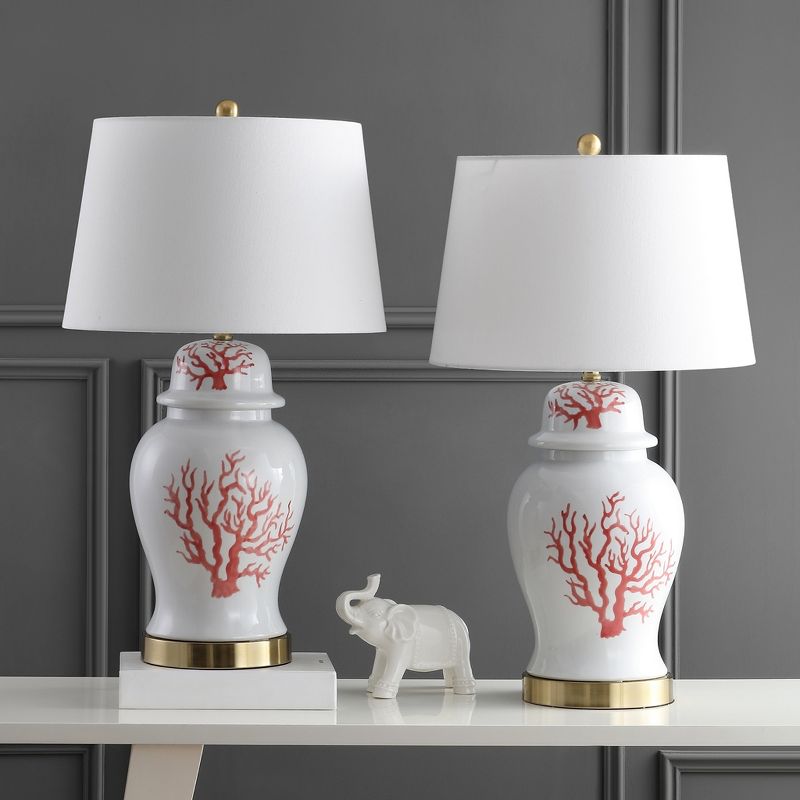 Emory Table Lamp (Set of 2) - Red/White - Safavieh., 2 of 9