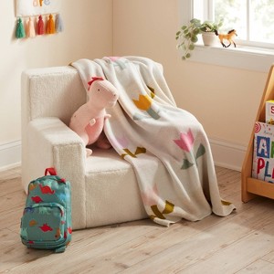 48"x58" Quilted Tulip Kids' Throw Blanket Cream - Pillowfort™ - 1 of 3