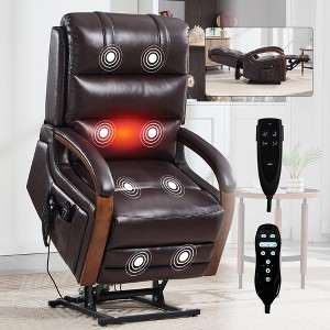 KTMBDW Electric Power Lift Recliner Chair Sofa with Massage and Heat for Elderly, 3 Positions, 2 Side Pockets - 1 of 4