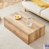TiramisuBest 39.3" MDF Coffee Table, Modern Light Wood Finish with Stylish Design for Living Room,Wood - 3 of 4