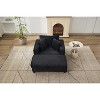 Chaise Lounge with Removable Ottoman, Corduroy Upholstered Armchair Accent Chair Sleeper Sofa Chair - ModernLuxe - 2 of 4