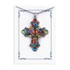 Anna-Kaci Silver Tone Stained Glass Rhinestone Pendant Fashion Necklace Gift Message Card Envelope Jewelry Gifts - 2 of 4