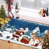 Christmas Area Rug Machine Washable Santa Claus Rug, Non Slip Soft Faux Wool Low Pile Accent Rug for Living Room Bedroom - 2 of 4