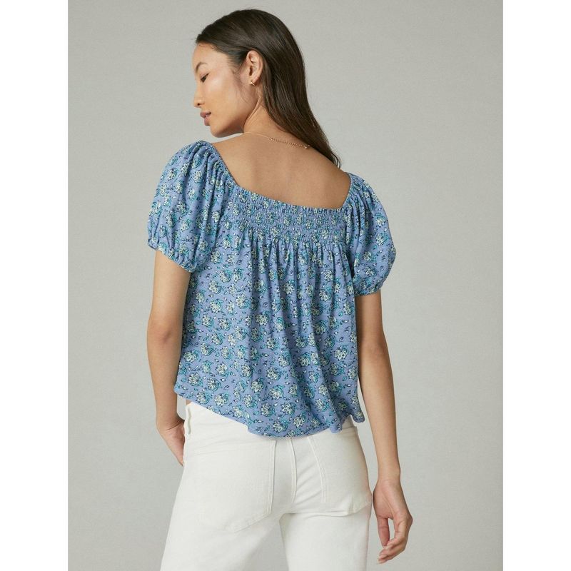 Lucky Brand Women's Sqaure Neck Printed Top, 2 of 5