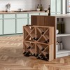Sevobal Utility Storage Shelves, Wine Rack Holder with Compact and Cross Design, Cellar Storage for Kitchen Bar, Brown, 19.7"*10.2"*19.7" - 2 of 4