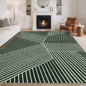 Washable Area Rugs Modern Striped Rugs for Living Room - 1 of 4