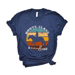 Simply Sage Market Women's Boots Class and A Little Sass Short Sleeve Graphic Tee - 1 of 3