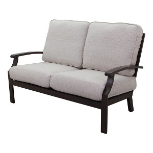 Courtyard Casual Madison Loveseat   Alum frame in powder coating Performatex Fabric Cushions - 1 of 4