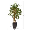 Nearly Natural 58-in Ficus Artificial Tree in Black Planter - 2 of 2