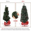 Homhougo 4.5ft Artificial Spruce Christmas Tree Set of 2 with Decorative Light Pot Base, Great for Entrances & Indoor Decor - 3 of 4