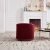 Swivel Accent Chair, 360-degree Swivel Barrel Chair with Velvet Fabric Upholstery, Comfy Pumpkin-Shaped Swivel Chair for Living Room, Bedroom - 3 of 4