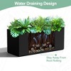 TUYOHW Metal Planter Box, Rectangular Planter Box with Drainage Holes, Large Planters with Removable Shelf for Outdoor Plants, Black - 4 of 4