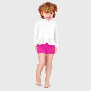 City Threads USA-Made Swim Peplum UPF 50+ Long Sleeve Girls Rashguard Tee - 1 of 4