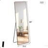 Glasflength Full Length Mirrors Floor Standing Wall Mirror, Bedroom Foyer, Clothing Store, Wall Mounted Mirror, Square Light Brown, 23.2"*0.57"*65" - 3 of 3