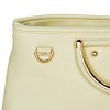 Slickblue White Shoulder Bag with Dual Handles & Strap, Faux Leather Handbag, Women’s Tote, Trendy, 13"x5"x9" - 2 of 3