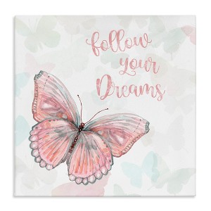Stupell Industries Follow Your Dreams Pink Butterfly, 24" x 24" - 1 of 4