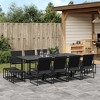 vidaXL Patio Dining Set Table and Chair Garden Outdoor Furniture Black Textilene - 2 of 4