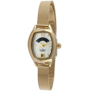 Peugeot Women's White Dial  Sun Moon Watch 30x20mm Calendar Mesh Bracelet - 1 of 4
