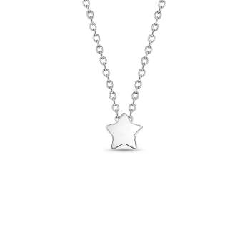 Girls' Tiny Puffed Star Sterling Silver Necklace - In Season Jewelry