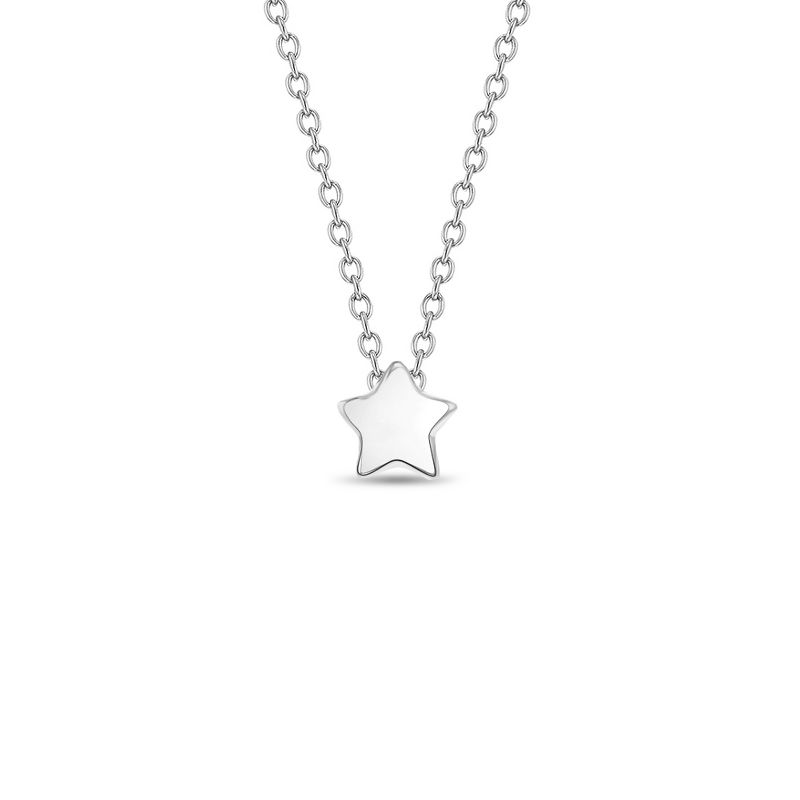 Girls' Tiny Puffed Star Sterling Silver Necklace - In Season Jewelry, 1 of 7