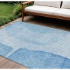 Denim Blue And Sky Blue Abstract Washable Indoor Outdoor Area Rug - 2 of 4