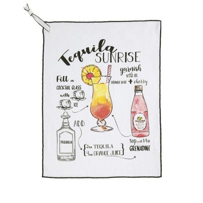 Shiraleah Tequila Sunrise Recipe Tea Towel