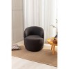 TiramisuBest Teddy Fabric Swivel Accent Armchair Barrel Chair Black Metal Ring Base Ergonomic Upholstered - 2 of 4