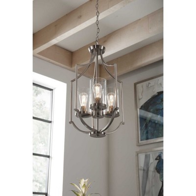 Lassiter 3-Light Brushed Nickel Pendant with Clear Glass Shades